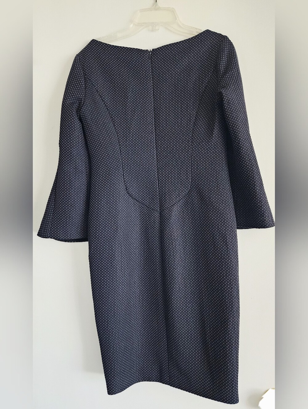 MINH FASHION | Black & Lavender Polka Dot Bell Sleeve Sheath Dress | Size 4 - Picture 2 of 3